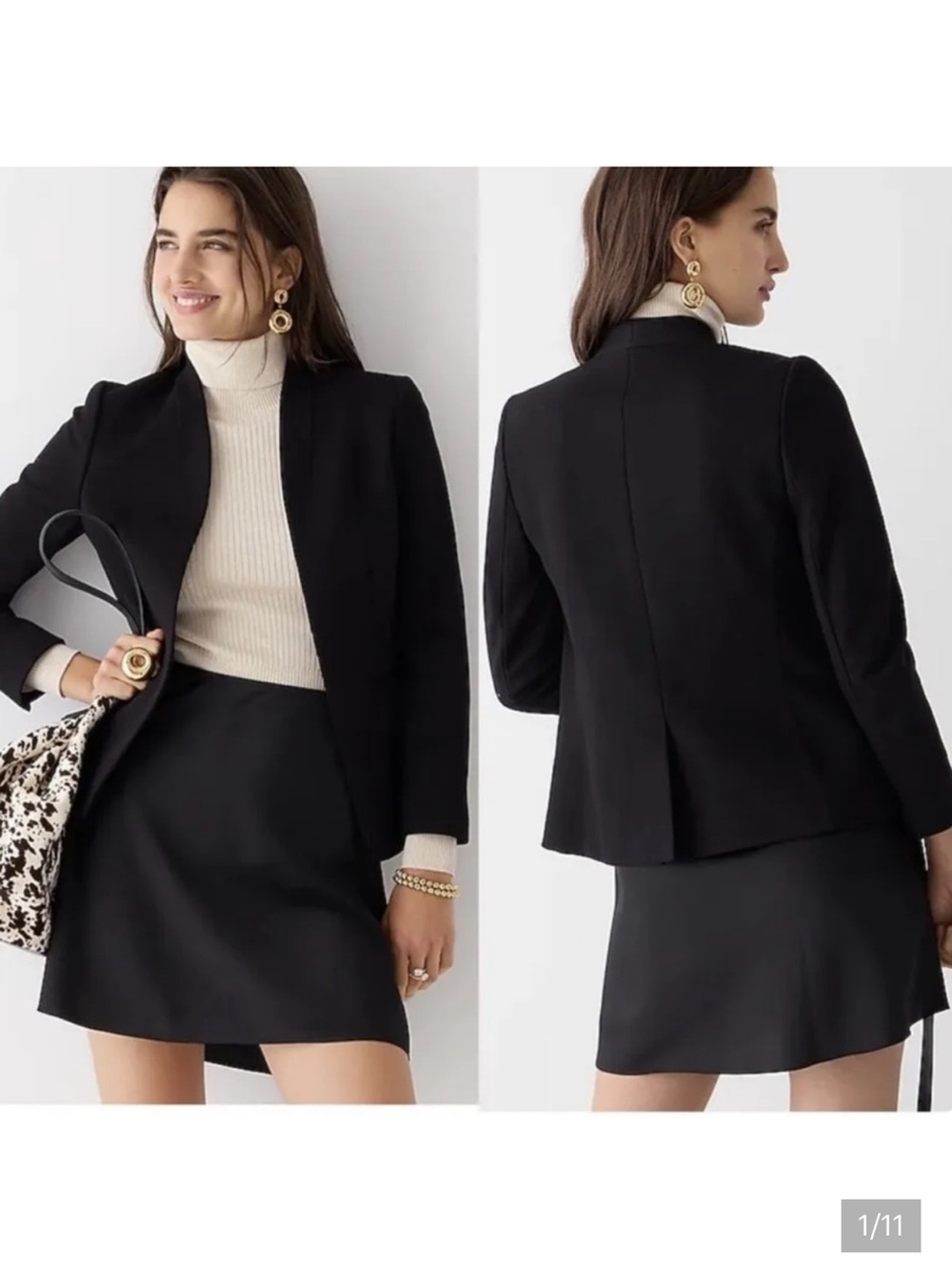 J. Crew 365 Going-out blazer in stretch twill black H2743 size 0